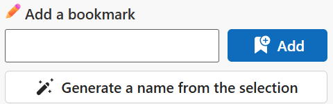Screenshot showing two methods to enter a name of a bookmark