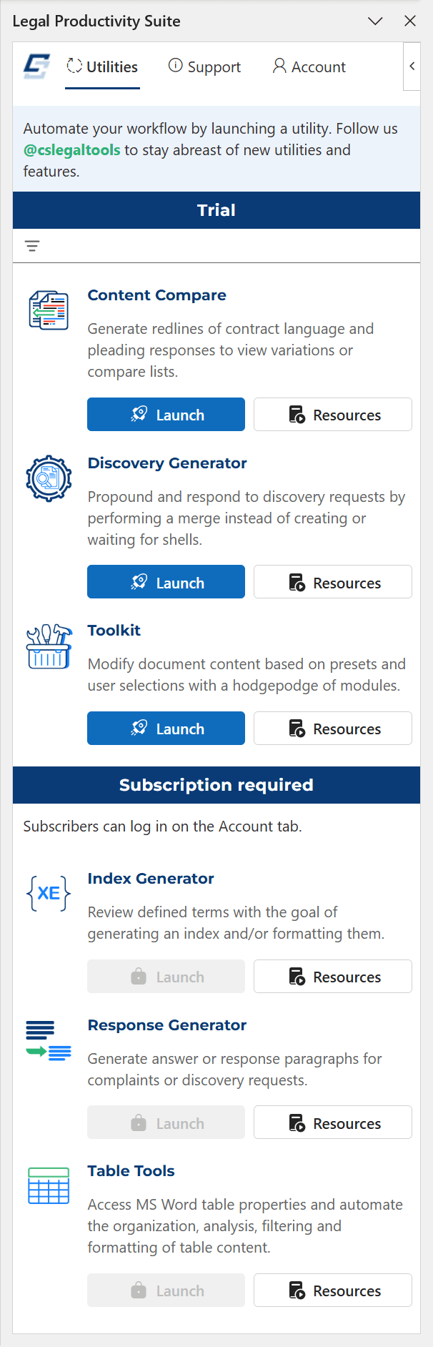 Legal Productivity Suite for Microsoft Word landing page screenshot