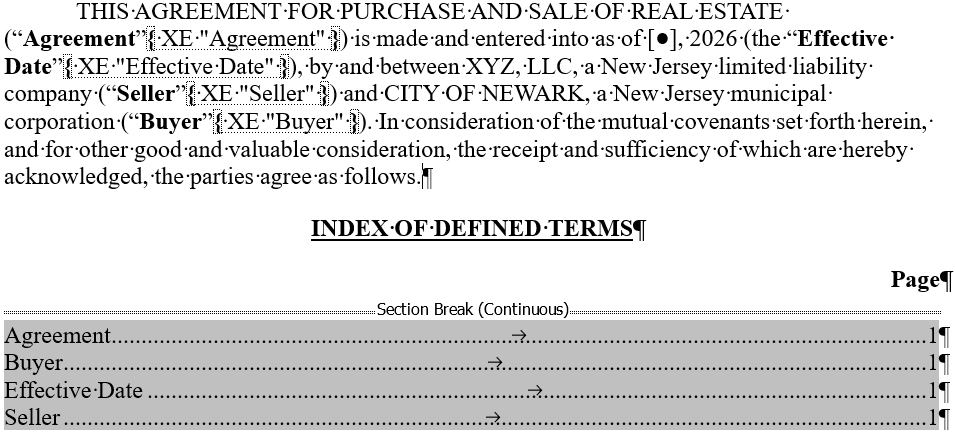 Index Generator marks defined terms for conventional index generation