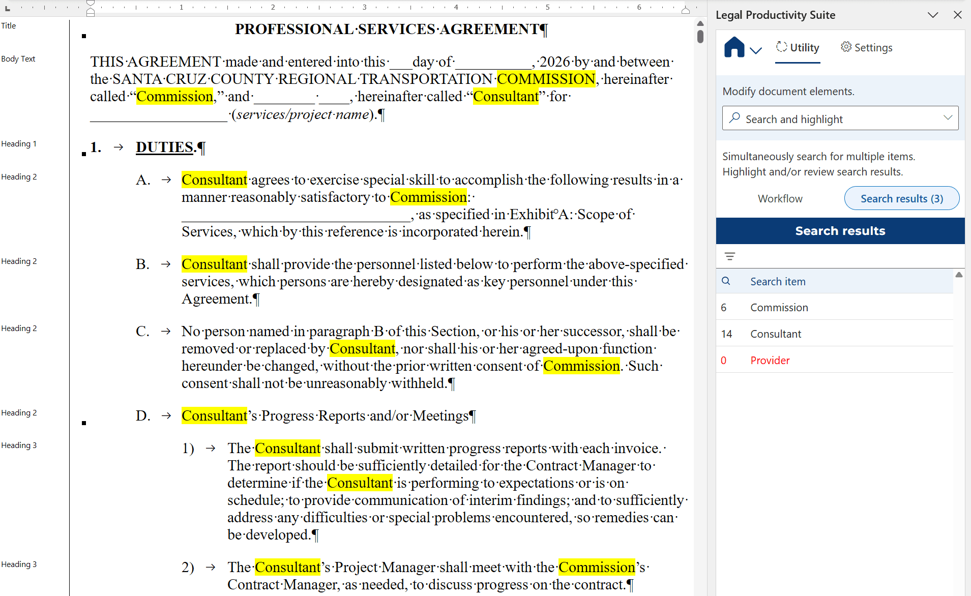 Toolkit's Search results tab